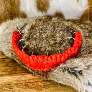 Paracord Covered 2.25mm Prong Collar - Red