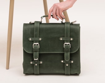 Green satchel bag women, Green handbag women, Leather briefcase women, Leather satchel bag women, Leather handbags for women handmade