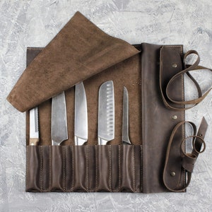 Chef knife roll,Leather knife roll,Knife case leather,Knife roll bag,Chef gift for him,Knife bag storage,Personalize knife bag