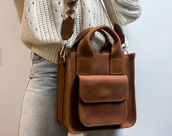 Sac à bandoulière en cuir, sac en cuir femme, sac en cuir élégant, sac à bandoulière en cuir, cartable en cuir femmes, sac à main en cuir femmes