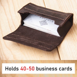 Mens Leather Business Card Wallet - Handmade Simple Slim Card Case –  Marlondo Leather Co.