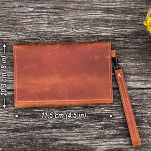 Cartera de mano con correa, Cartera de mano de piel, Cartera de mano de piel personalizada, Cartera de mano de piel, Cartera de piel imagen 3
