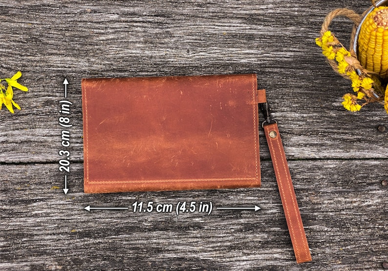 Cartera de mano con correa, Cartera de mano de piel, Cartera de mano de piel personalizada, Cartera de mano de piel, Cartera de piel imagen 3