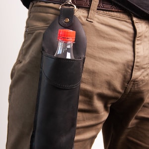 Leder Flaschenhalter,Wasserflaschenhalter,Bier Halter Gürtel,Leder Bier Halter,Bier Geschenke für Männer,Leder Getränke Halter,Wasser Flaschenhalter Bild 3