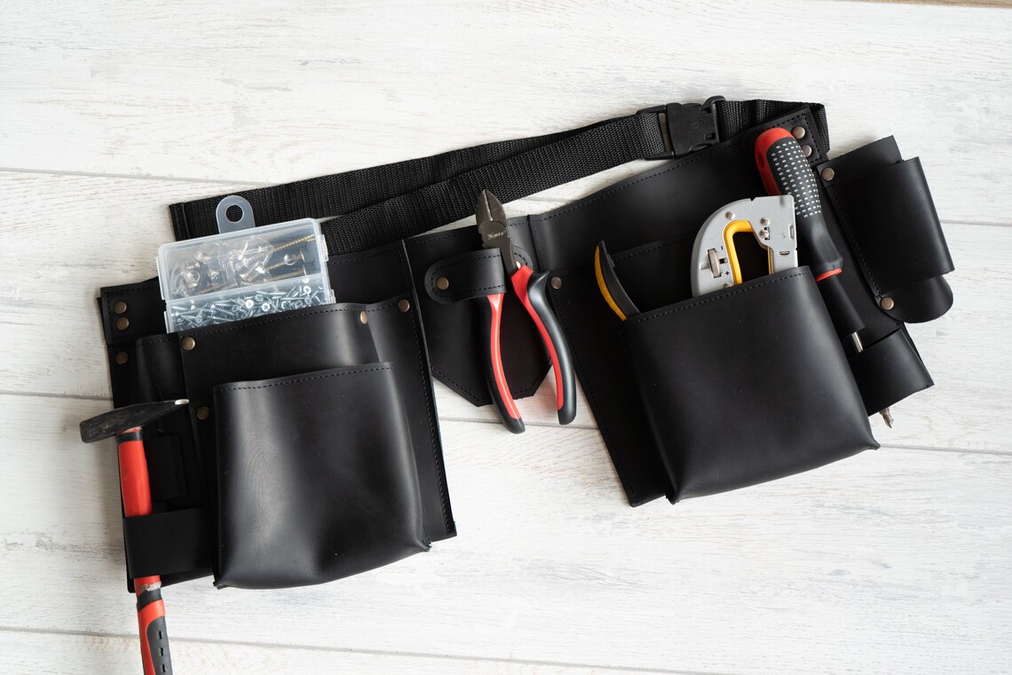 Tool Belt Customtool Belt Pouchtool Belt Menleather Tool Etsy