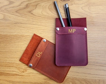 Leather pen pouch, Leather pencil pouch personalized, Leather pen sleeve, Leather pen holder, Leather pen case, Pen pouch leather