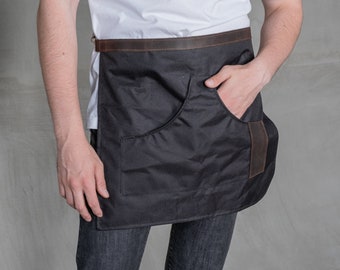 Canvas half aprons, Canvas waist apron for men, Half apron with pockets, Waist apron with pockets custom, Short apron men, Half waist apron