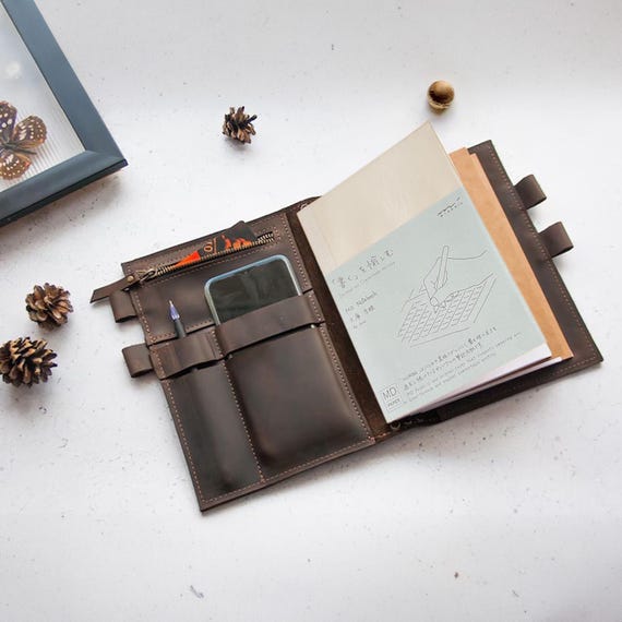 Midori Travelers Notebook Cover, Midori A5 Leather Cover, Midori