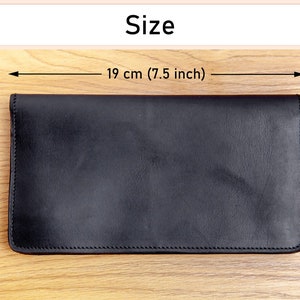 Leather long wallet,Mens coat wallet,Engraved long wallet,Long wallets for men,Personalized long wallet,Tall wallet,Long bifold wallet image 2