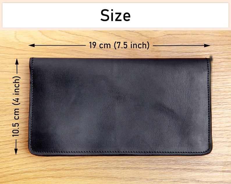 Leather long wallet,Mens coat wallet,Engraved long wallet,Long wallets for men,Personalized long wallet,Tall wallet,Long bifold wallet image 2