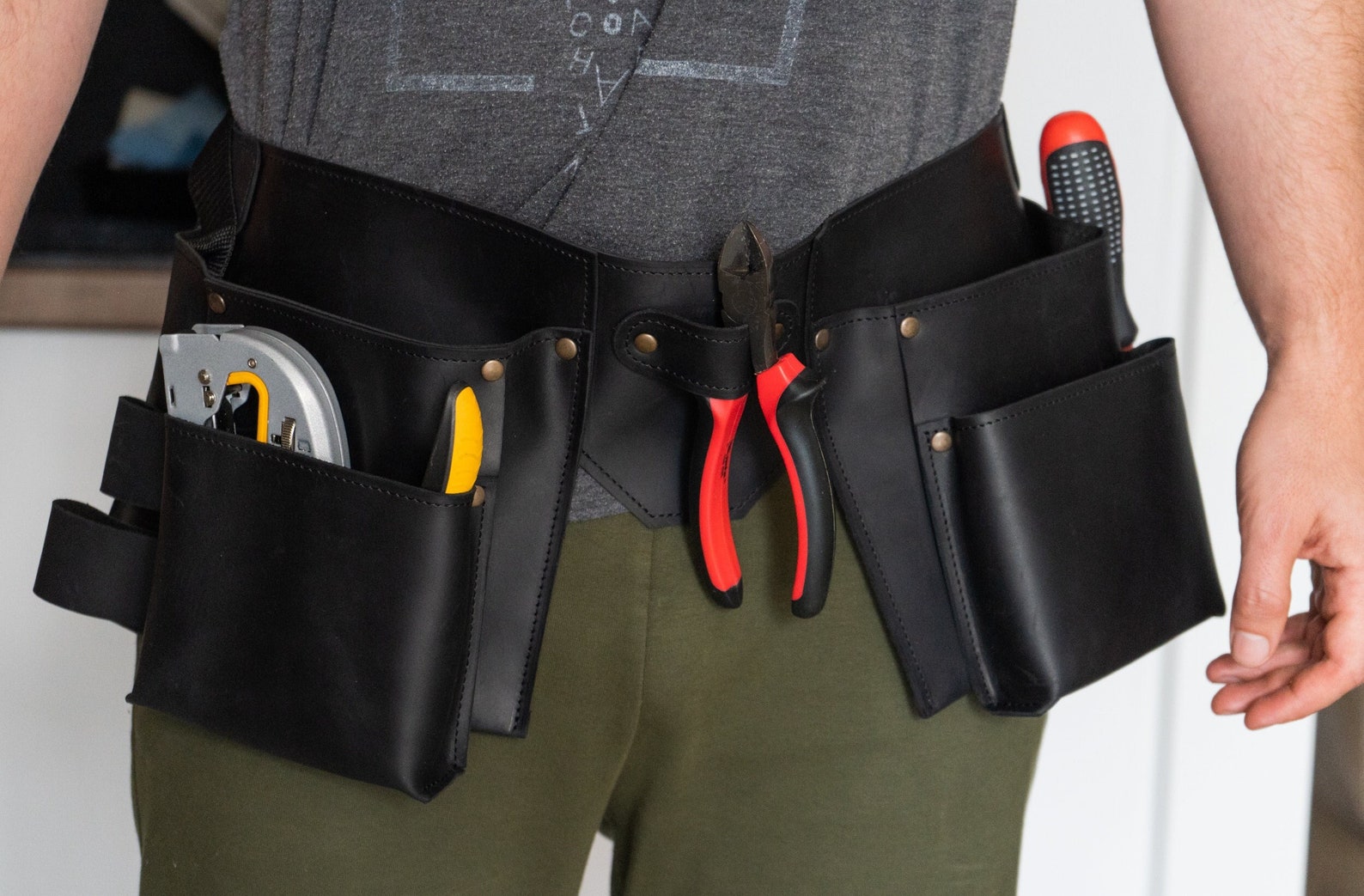 Tool Belt Customtool Belt Pouchtool Belt Menleather Tool Etsy