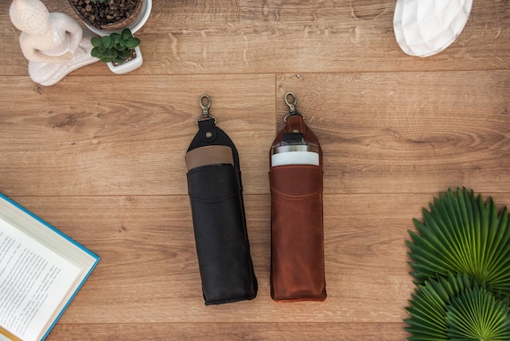 Leather bottle holder,Water bottle holder,Beer holder belt,Leather beer holder,Beer gifts for men,Leather drink holder,Water bottle carrier