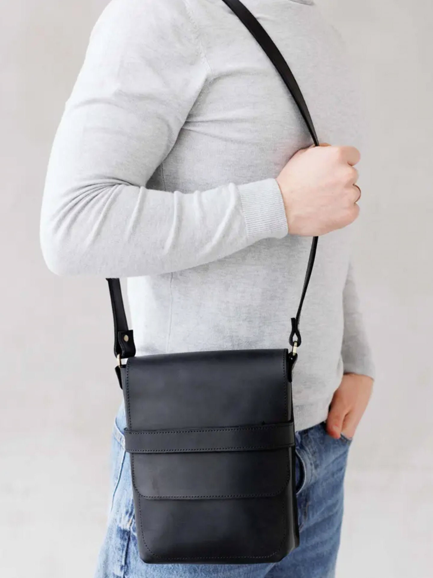 Herren Casual Karierte Schultertasche, Sport-Umhängetasche aus