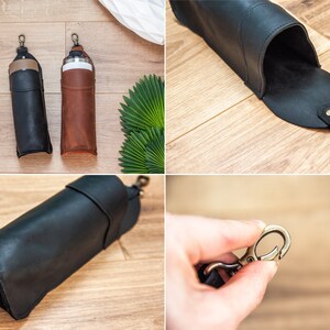 Leather bottle holder,Water bottle holder,Beer holder belt,Leather beer holder,Beer gifts for men,Leather drink holder,Water bottle carrier image 9