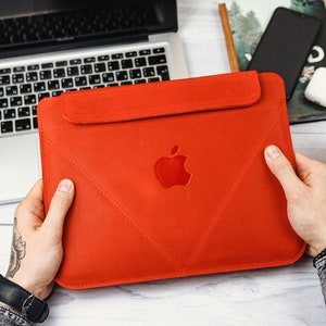 Leather laptop sleeve 14 inch, Laptop envelope sleeve, Leather laptop case 15, Laptop case 17.3, Custom laptop case 16 inch macbook pro