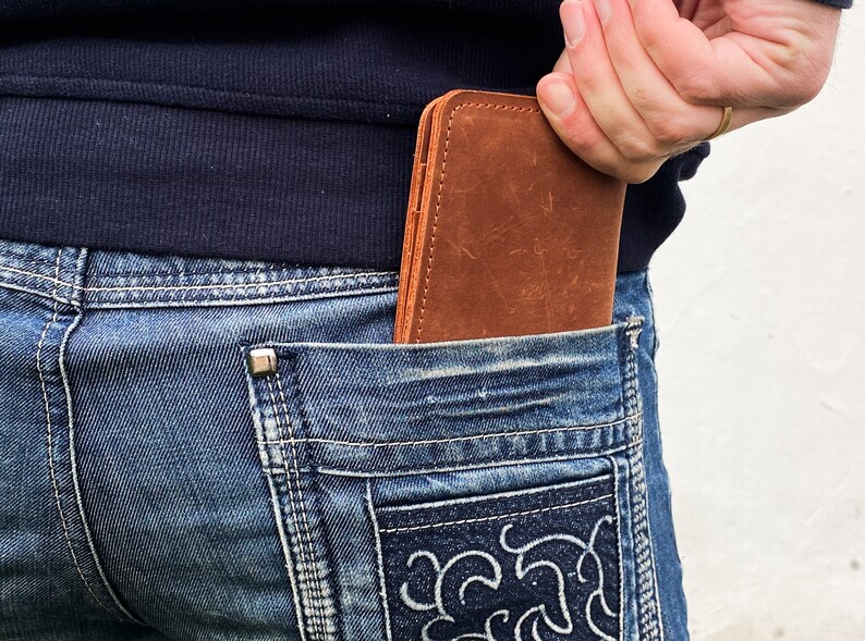 Leather Card Wallet Men, Minimalist Wallet Men, Leather Card Holder Men