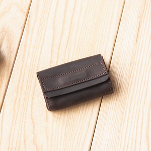Leather business card holder for men, Leather business card case personalized, Business card holder for purse, Business card wallet image 10
