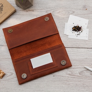 Porta tabacco in pelle, Porta tabacco in pelle, Porta tabacco, Porta tabacco da rollare, Borsa per tabacco in pelle, Accessori per tabacco in pelle