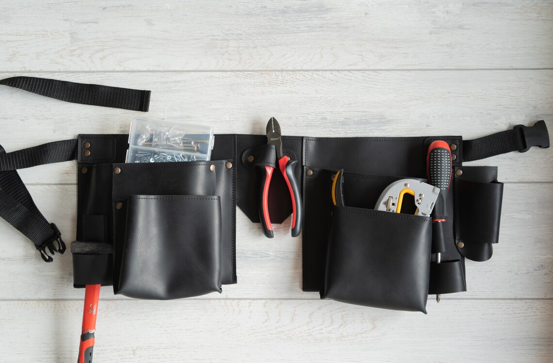 Tool Belt Customtool Belt Pouchtool Belt Menleather Tool Etsy
