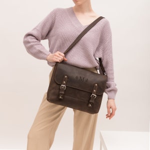 Sac messager personnalisé pour femme, sac bandoulière messager, porte-documents pour ordinateur portable femme, sac cartable en cuir pour femme, sac messager de travail