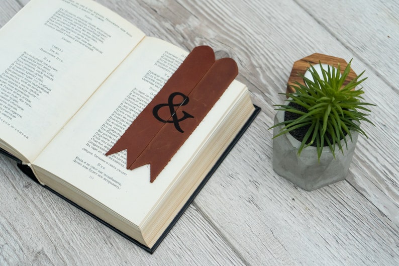 Leather bookmark personalized,3rd anniversary bookmark,Leather anniversary bookmark,Custom quote bookmark,Book lover Christmas gift image 3