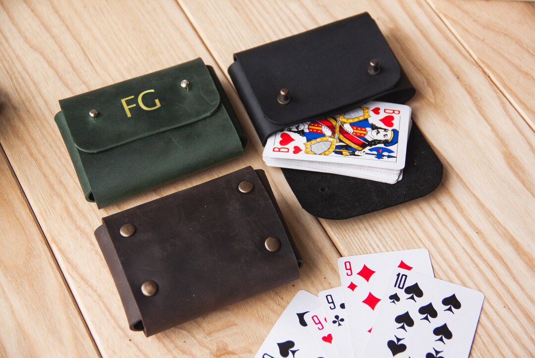 Leather Playing Card Holder,leather Playing Card Case,personalized