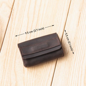 Leather business card holder for men, Leather business card case personalized, Business card holder for purse, Business card wallet image 3