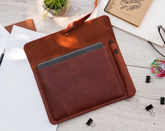 Leder ipad Tasche mit Stifthalter, Ipad pro 12.9 Hülle mit Stifthalter,Ipad Air Hülle mit Stifthalter 3.Generation,Ipad mini 6 Hülle