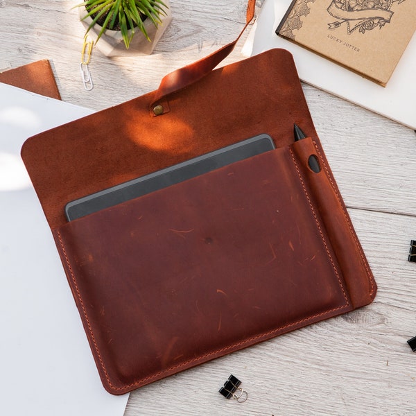 Leder ipad Tasche mit Stifthalter, Ipad pro 12.9 Hülle mit Stifthalter,Ipad Air Hülle mit Stifthalter 3.Generation,Ipad mini 6 Hülle