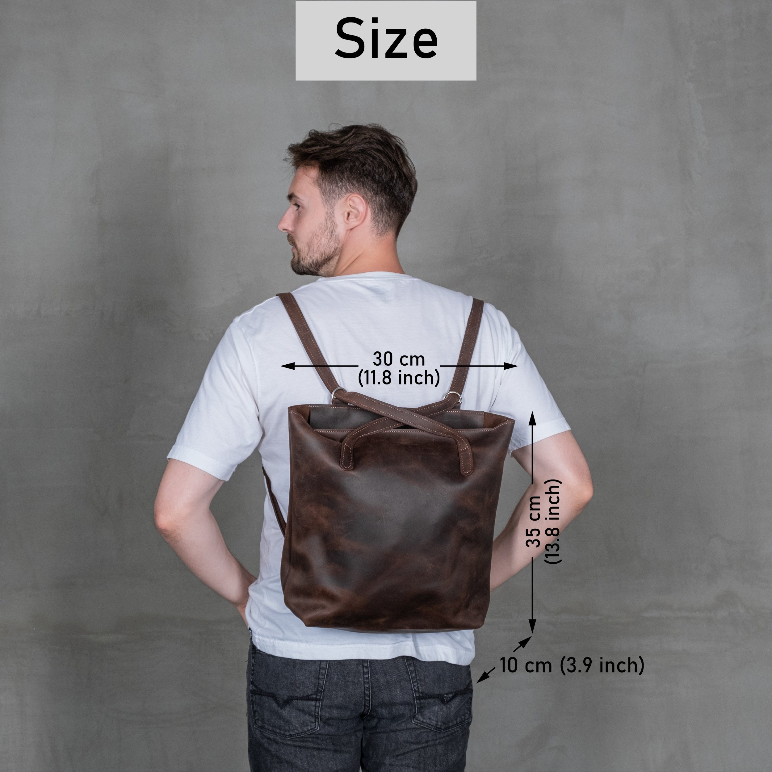 convertible leather backpack for men Mens Small Vintage Easily Convertible Time Resistance Womens Full Grain