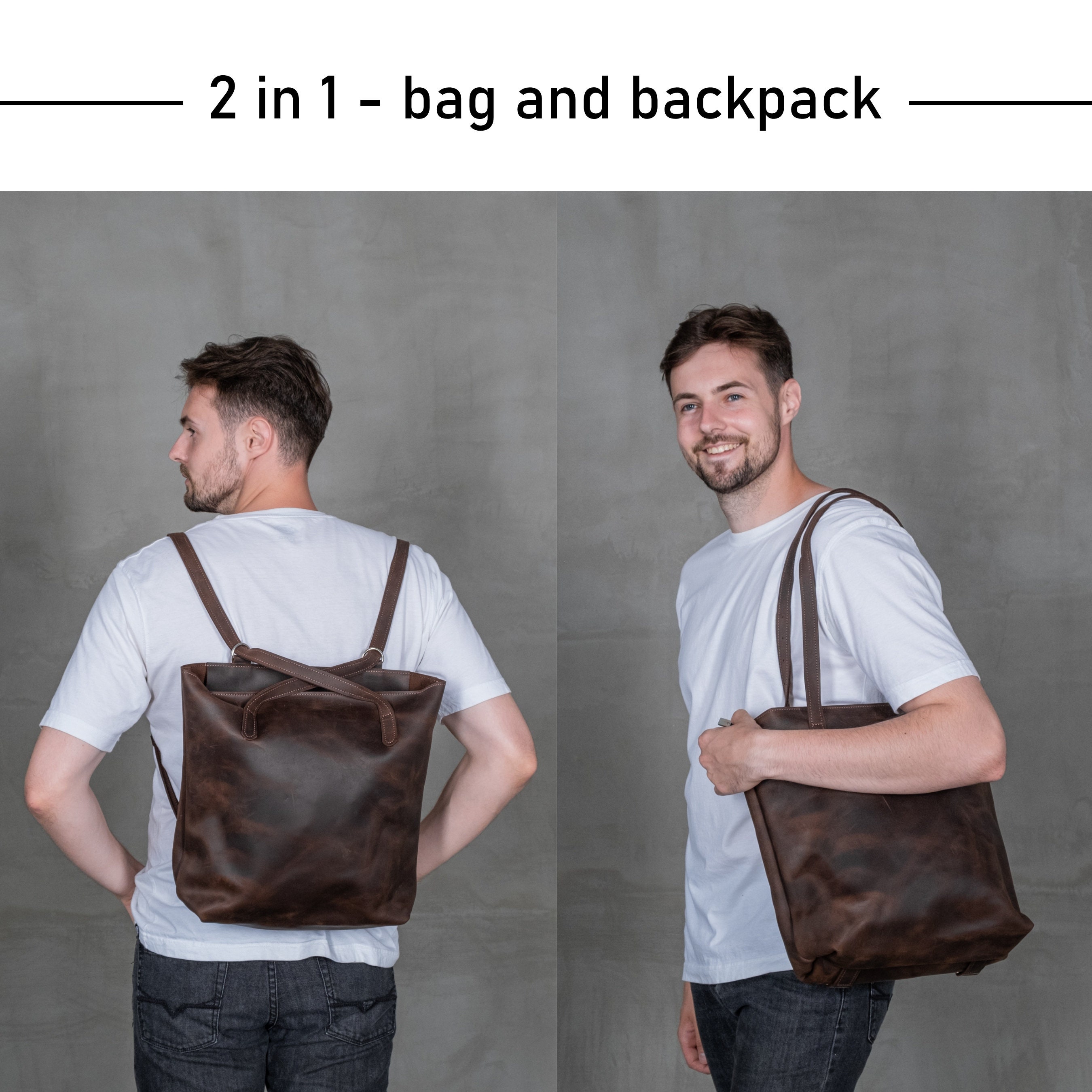2-in-1 Convertible Backpack Shoulder Bag Tote Purse Crossbody 2-In-1 Convertible Tote Bag And Backpack Online - Premium  main image 2