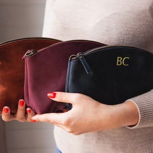 Leder Schminktasche,Leder Schminktasche,Leder Schminktasche personalisiert,Kosmetiktasche für Frauen,Lederkosmetiktasche