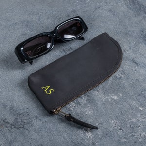 Leather sunglass case, Leather glasses case, Sunglasses case men, Glasses case for men, Eye glasses case, Reading glasses case image 10