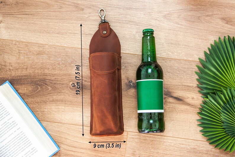 Leather bottle holder,Water bottle holder,Beer holder belt,Leather beer holder,Beer gifts for men,Leather drink holder,Water bottle carrier image 2