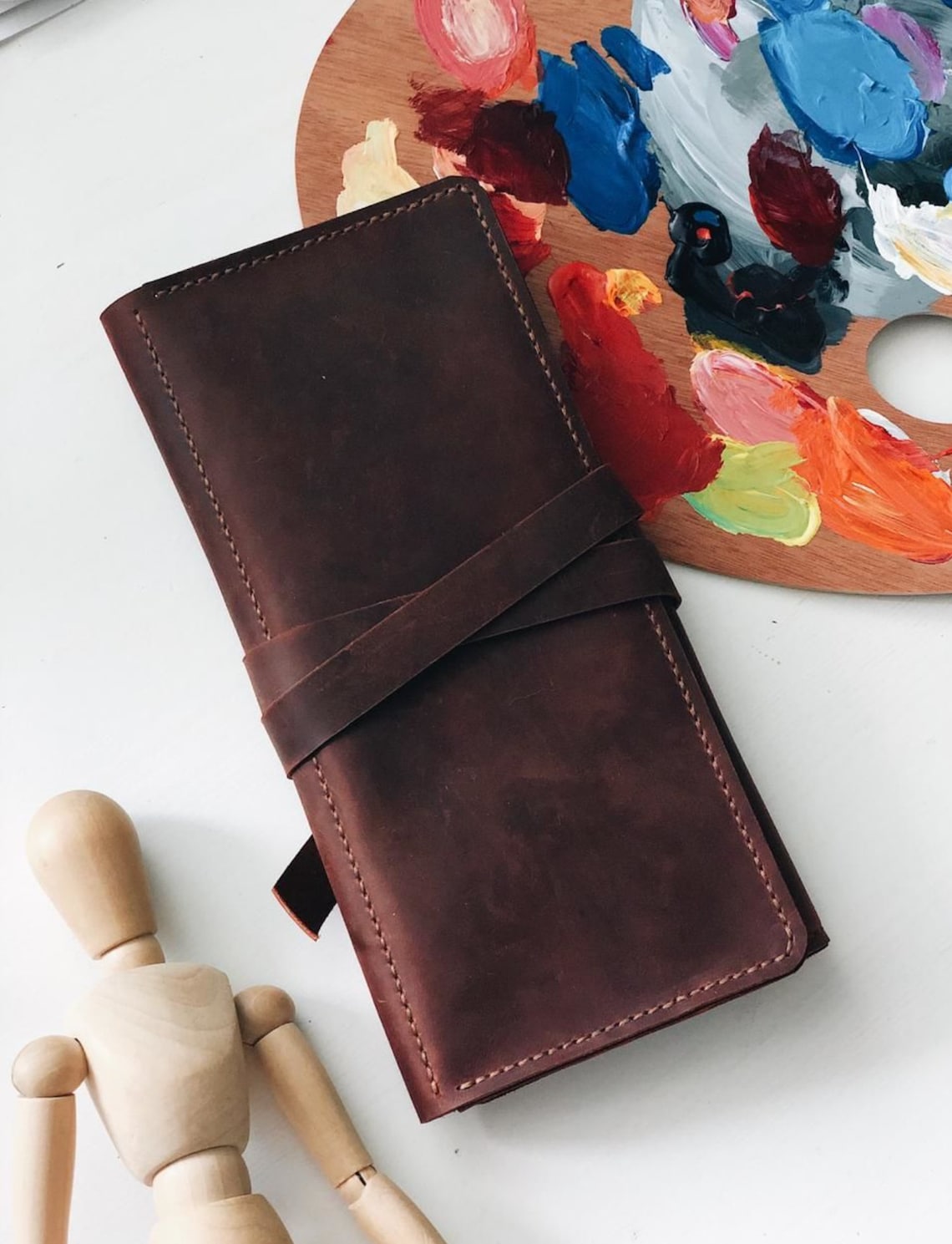 Leather Artist Rollpencil Roll Caseleather Brush Etsy UK