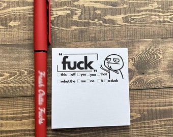 Funny Spoof Post-It Notes And Pens, Best Selling Items Fuck It Post-It Notes, Office Notes, Sticky Note, Fuck Off, Gift For College Student