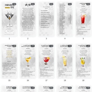 Menu de cocktails de Formule 1