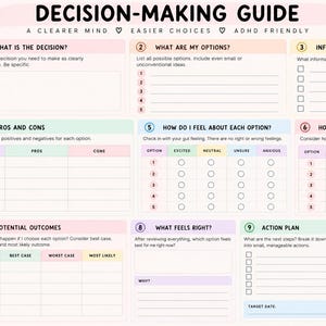ADHD Planner Printable Bundle | Executive Functioning Worksheets, Visual Daily Schedule, Task Breakdown, Time Blocking & Routine Checklist