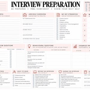 Printbaar loopbaanplannerpakket | Sollicitatieplanner, interviewvoorbereiding, loopbaandoelen, professionele ontwikkeling & wekelijkse werkplanner