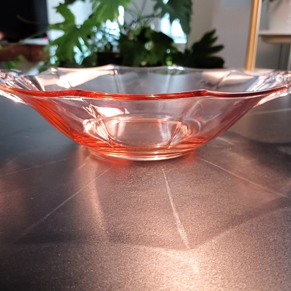 Pink Depression Glass Dual-Handled Serving Dish