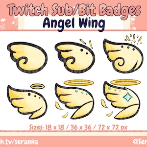 Cute Angel Wing Sub and Bit Badge for Twitch, Youtube, Streamers, Streaming, Vtubers