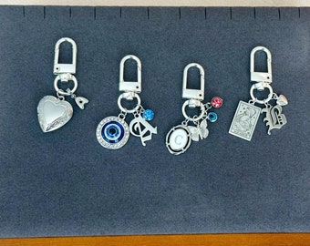 Initial Bag Charm, Custom Handbag Key Holder, Silver Purse Chain Accessory, Birthday Gift for Her, Birthstone Keychain, Mother’s Day Gift