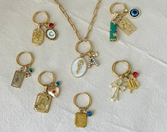 Gold Custom Charm Necklace, Pick Your Charms, Valentine’s Day Gift, Summer Charm Necklace for Women, Initial Charm Necklace, Gift for Moms
