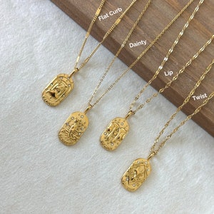 Personalisierte CZ Tarot Karte Sternzeichen Halskette, himmlischer Schmuck, Geschenk für Mutter, Witchy Halskette, gravierte Astrologie Schmuck, Geschenk für Sie