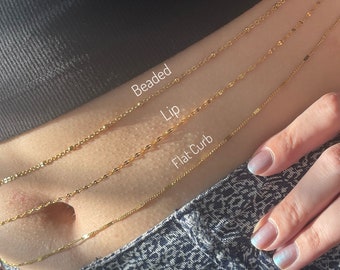 18K GOLD Belly Chain Layering Waist Chain Twist Body Chain Beaded Chain Fashion Body Jewelry WATERPROOF Personalized Christmas Gift for Her