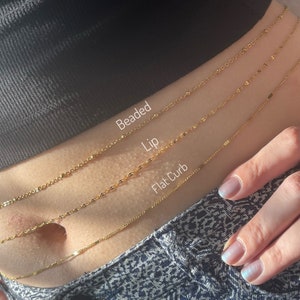18K GOLD Belly Chain Layering Waist Chain Twist Body Chain Beaded Chain Fashion Body Jewelry WATERPROOF Personalized Christmas Gift for Her