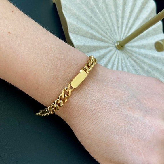 GOLD Miami Cuban Link Bracelet 8mm Cuban Chain Bracelet Unisex