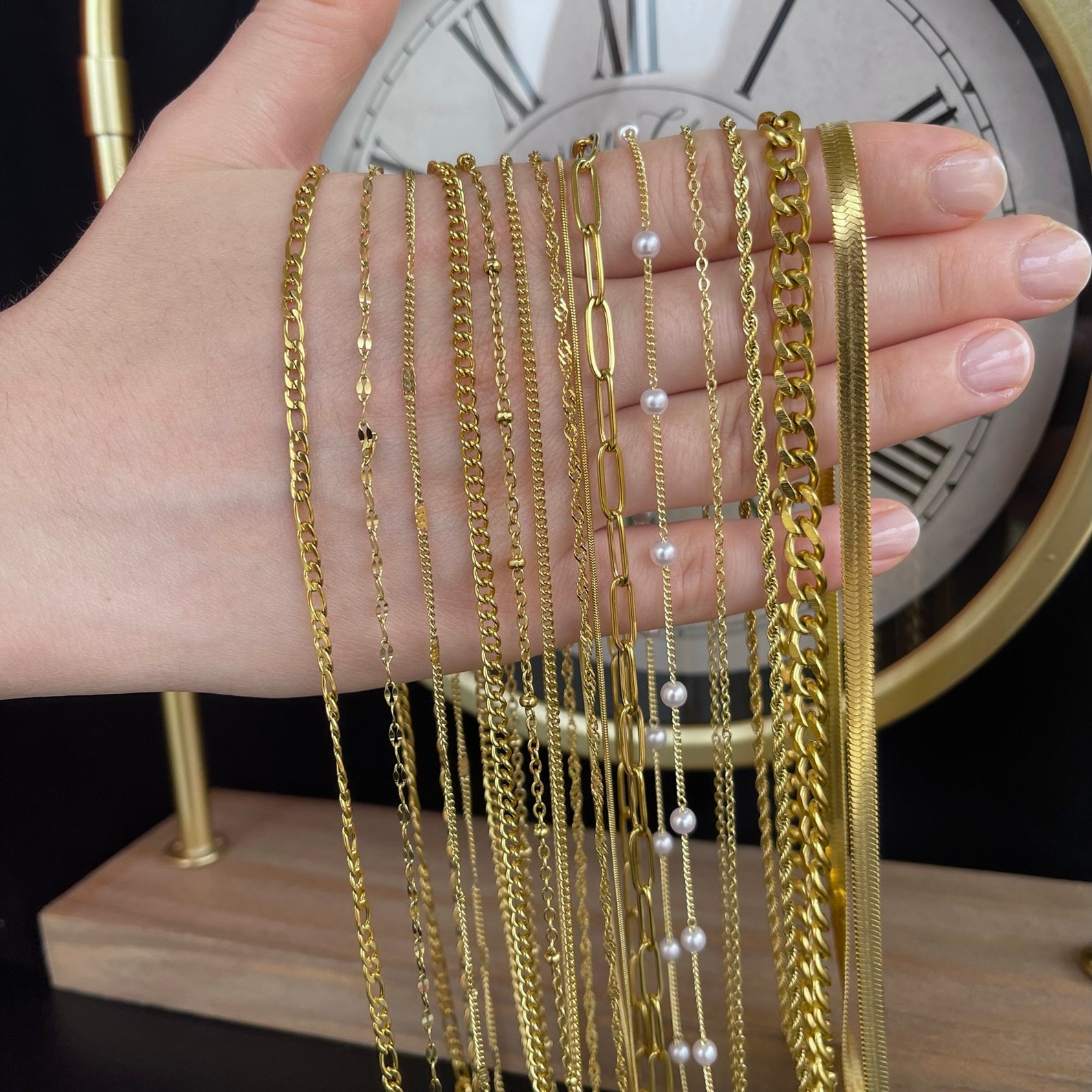 GOLD Chain Necklaces Layering Necklace Vine Chain Twist Chain Etsy