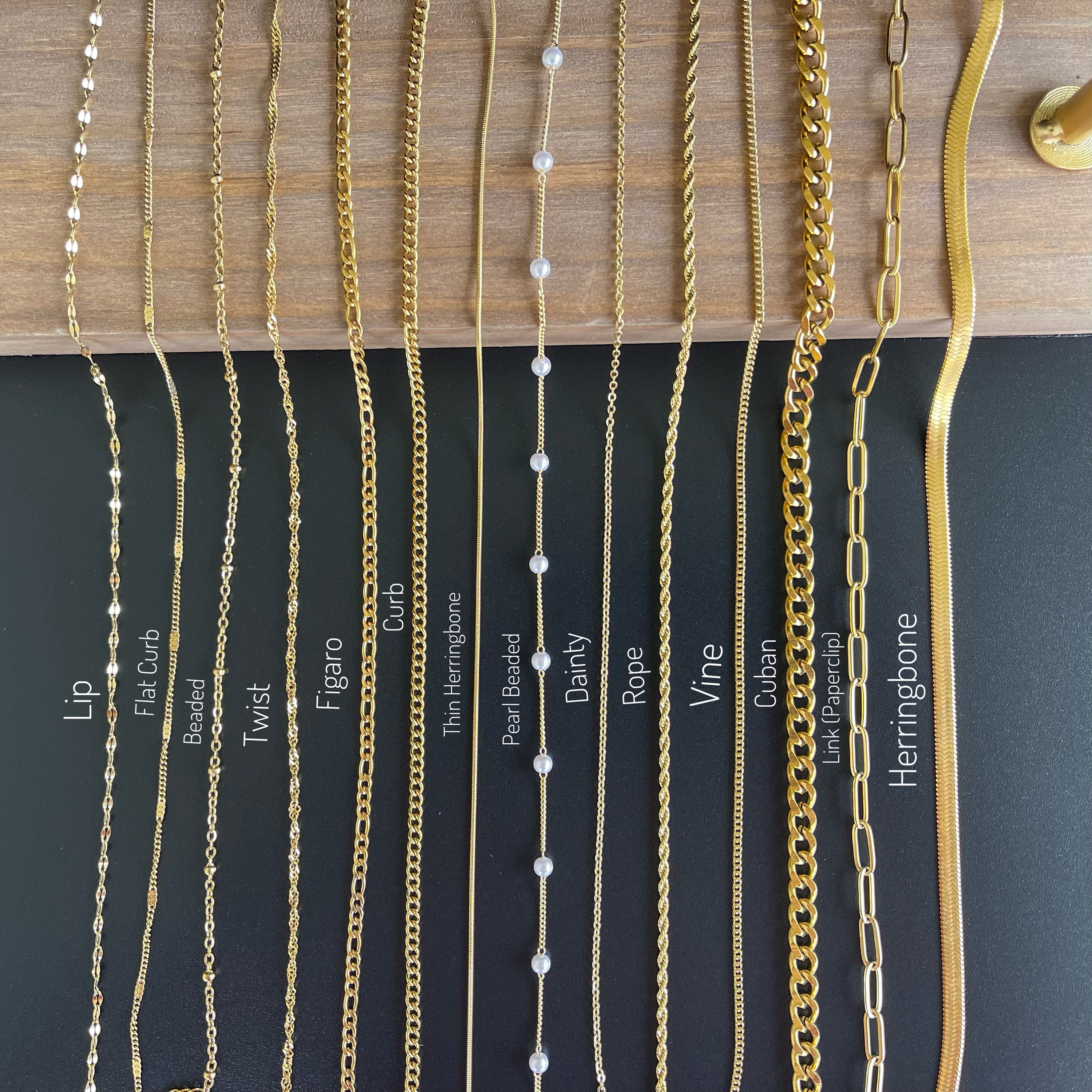 GOLD Chain Necklaces Layering Necklace Vine Chain Twist Chain