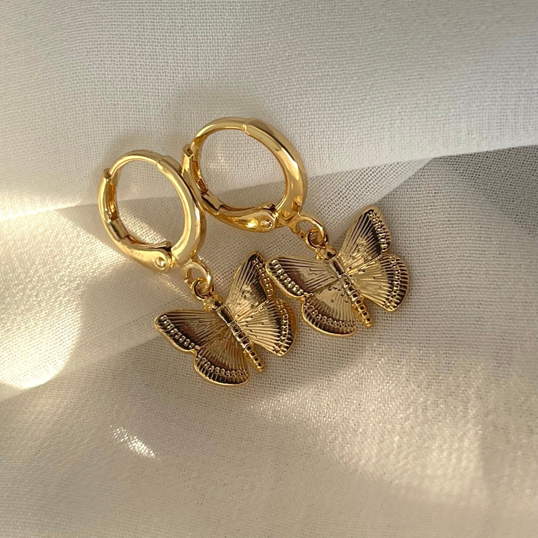 Butterfly Huggie Earrings